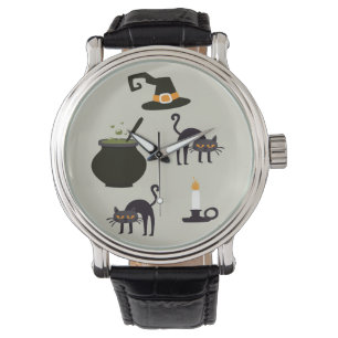 Montre Motif de sorcière de Halloween