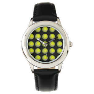 Montre Motif De Tennis Jaune Et Noir,