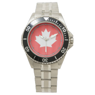 Montre Motif de tricot de feuille d'érable de style de