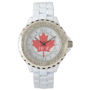 Montre Motif de tricot de feuille d'érable de style de