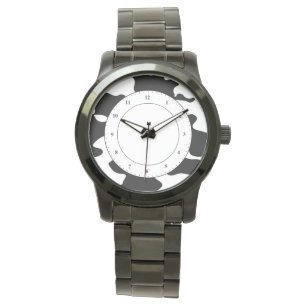 Montre Motif de vache noir et blanc