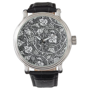 Montre Motif de vigne de raisin noir et blanc de William