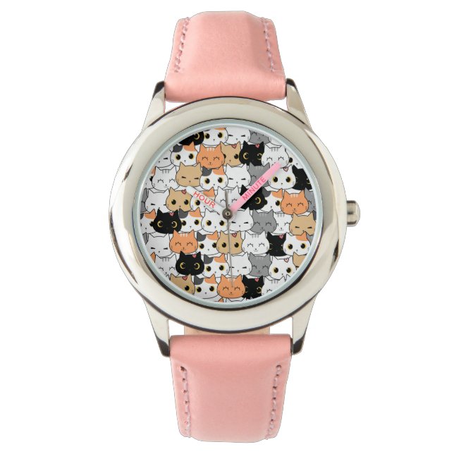 Montre Motif de visage de chat joueur (devant)