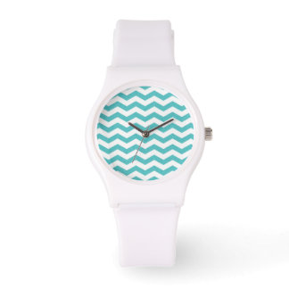 Montre Motif de zigzag nautique de zig zag de chevron tur