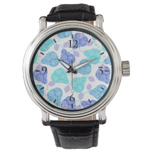 Montre Motif décoratif bleu clair