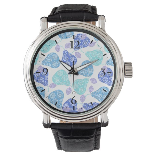Montre Motif décoratif bleu clair (devant)