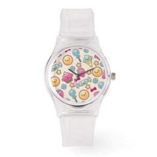 Montre Motif d'enfant de Kawaii avec des griffonnages