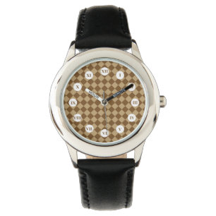 Montre Motif diamant combiné Brown par STaylor