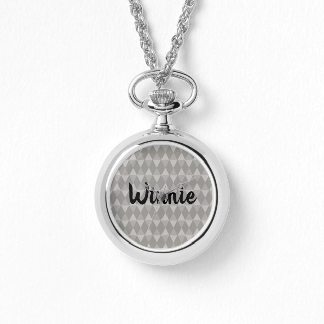 Montre Motif Diamant Gris (Recto)