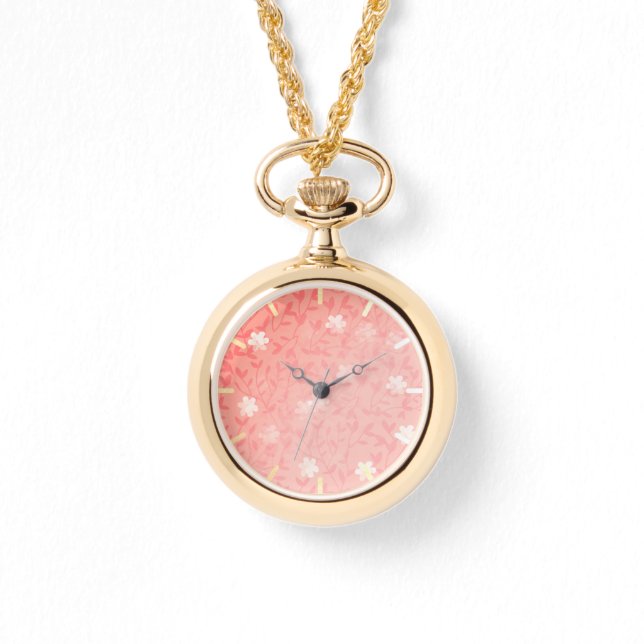 Montre Motif d'impression couleur rose pâle (Recto)