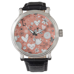 Montre Motif d'inséparables