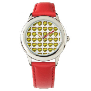 Montre Motif du coeur jaune