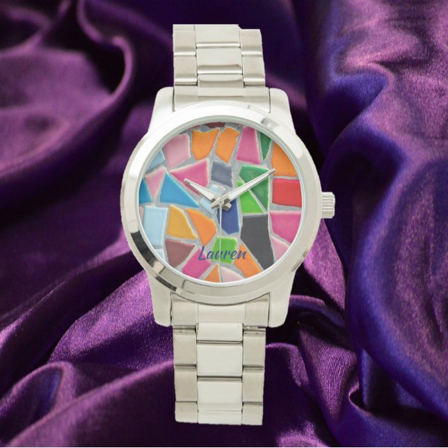 Montre Motif en mosaïque colorée (Créateur téléchargé)