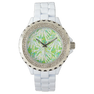 Montre Motif Feuille Tropical Palm