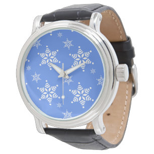 Montre Motif Flocon de Neige, Flocons de Neige Blancs, Ne