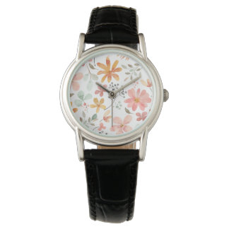 Montre Motif floral aquarelle