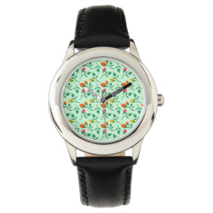 Montre Motif floral avec fleurs roses colorées