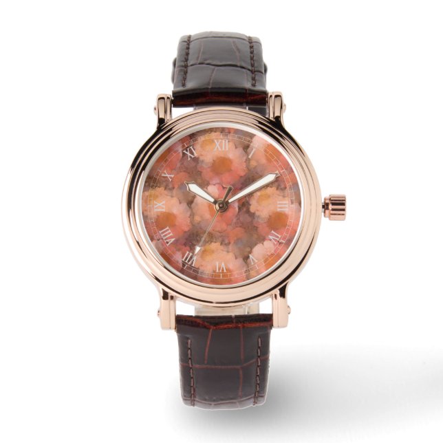 Montre Motif floral de marguerite à l'aquarelle rustique (Recto)