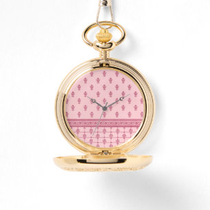 Montre Motif floral rose