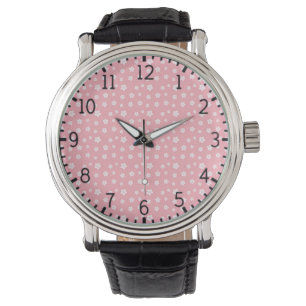 Montre Motif floral rose