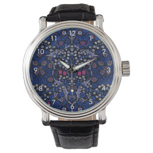 Montre Motif Floral Vintage Bleu, William Morris