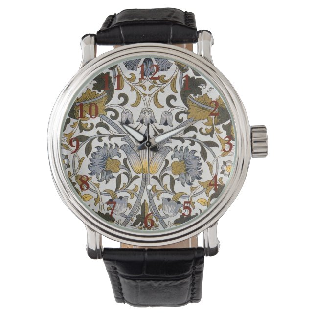 Montre Motif floral William Morris Lodden : bleu or (devant)