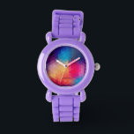 Montre Motif géométrique en mosaïque moderne colorée<br><div class="desc">Mosaïque moderne coloré polygonale géométrique motif sans couture. Si vous avez besoin d'aide pour customiser un de mes designs,  contactez ArtOnWear designer. Mise en forme de texte gratuite avec aide en direct disponible sur demande.</div>