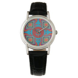 Montre Motif géométrique psychédélique coloré en monogram