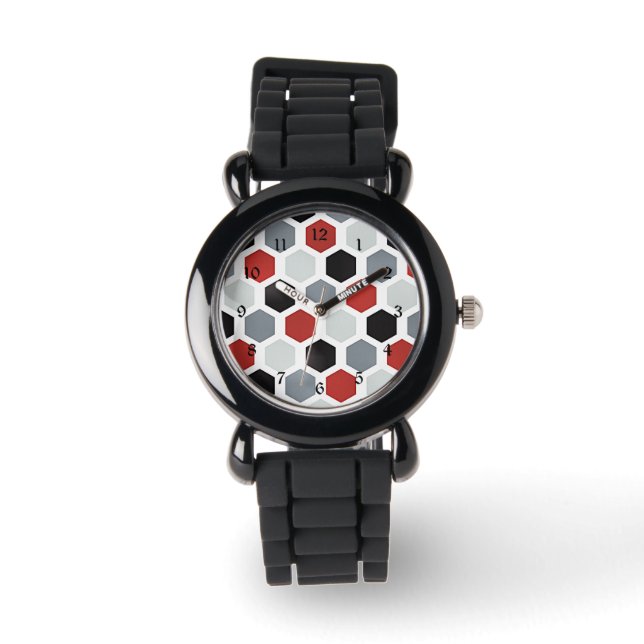 Montre Motif Hexagon d'art moderne (Recto)