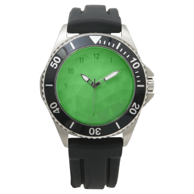 Montre Motif lumineux à maillage géométrique dégradé vert (devant)