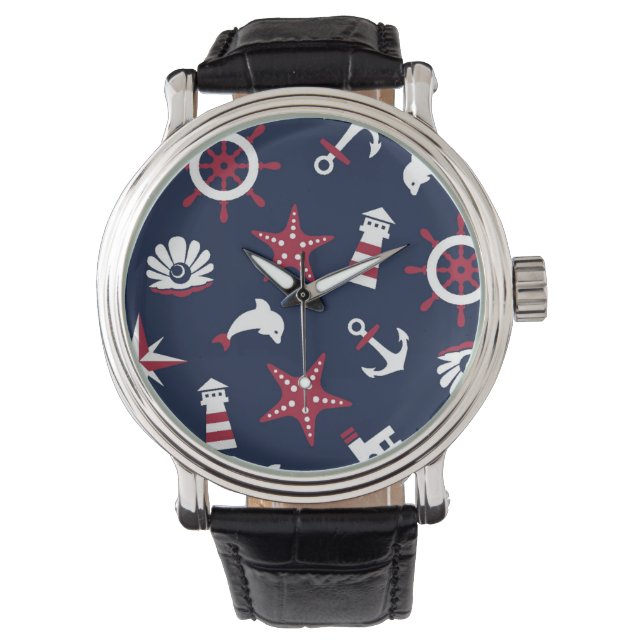 Montre Motif marin nautique (devant)