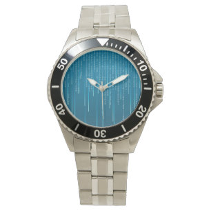 Montre Motif matriciel en bleu