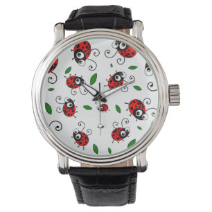 Montre Motif mignon de coccinelle