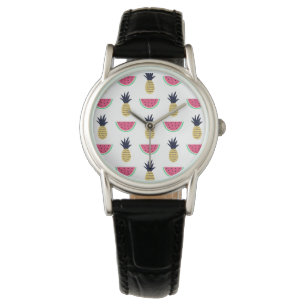 Montre Motif mignon de griffonnage d'ananas et de