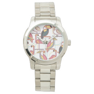 Montre Motif moderne avec les oiseaux tropicaux