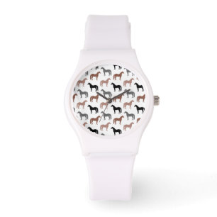 Montre Motif multicolore de chevaux