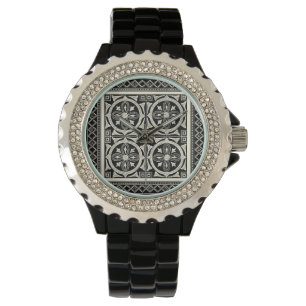 Montre Motif noir et blanc de mandala par le studio de