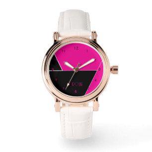 Montre Motif noir et rose personnalisé eWatch