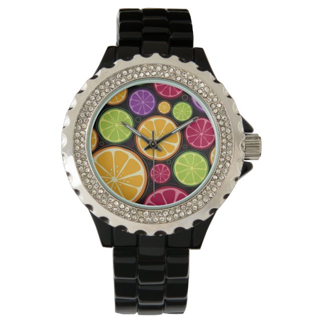 Montre Motif orange et arrière - plan (devant)