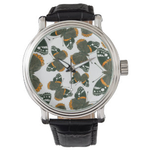 Montre Motif papillon de l'amiral rouge