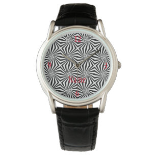 Montre Motif rayonnant noir blanc Thunder_Cove