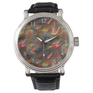 Montre Motif rouge de photo de texture nacrée