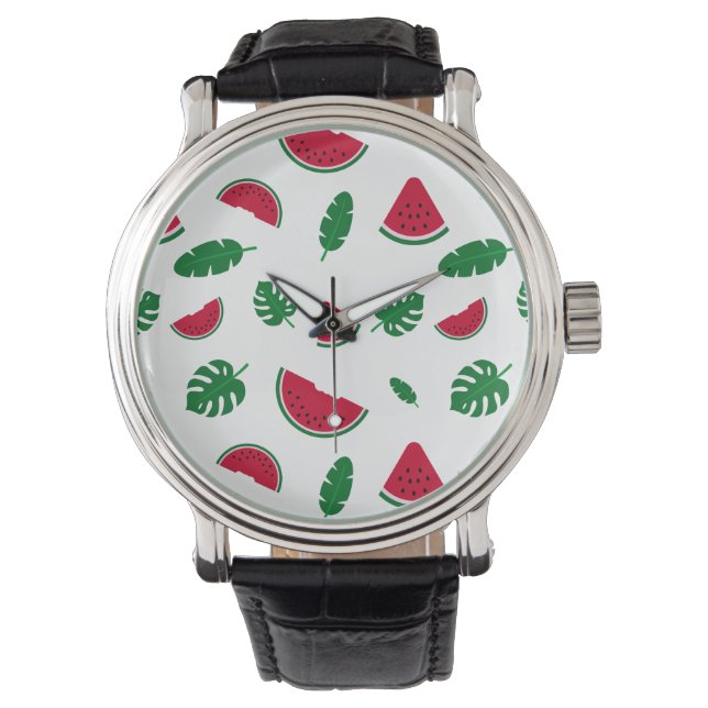 Montre Motif sans couture d'été de pastèque tropicale (devant)