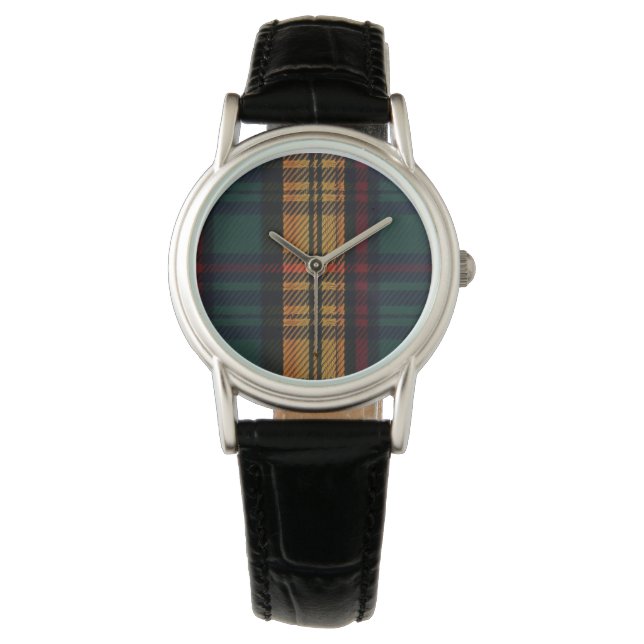 Montre Motif Tartan intemporel (devant)