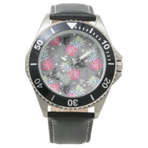 Montre Motif texturé à ananas géométrique