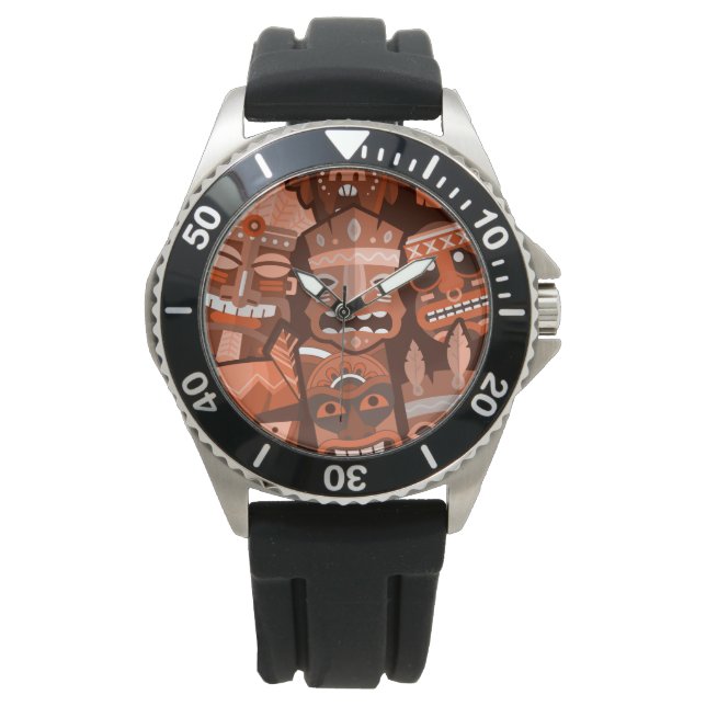 MONTRE MOTIF TIKI 2 (devant)