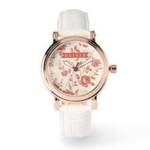 Montre Motif toile floral délicat vintage personnalisé