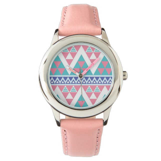 Montre Motif tribal aztèque coloré (devant)