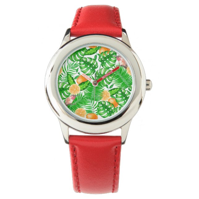 Montre Motif tropical, colibris II (devant)