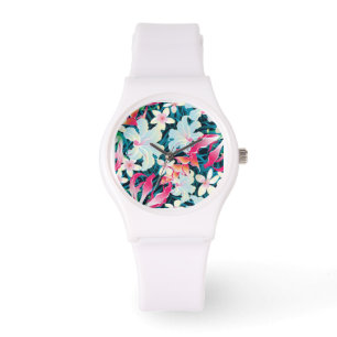 Montre Motif tropical coloré